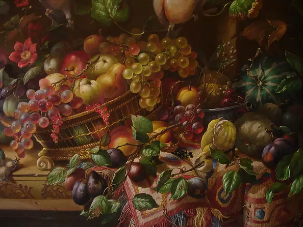 Aleksander Mikhalchyk - Still life with parrots (fragment)