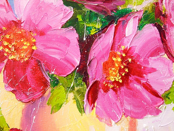 Olha Darchuk - Still life with pink flowers