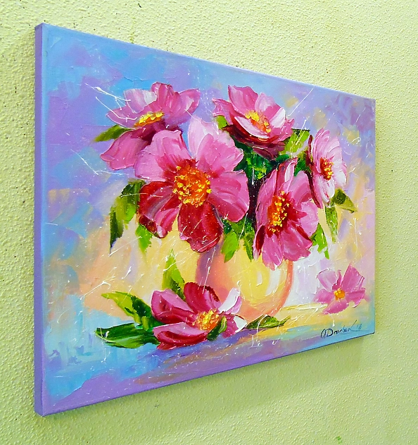 Olha Darchuk - Still life with pink flowers