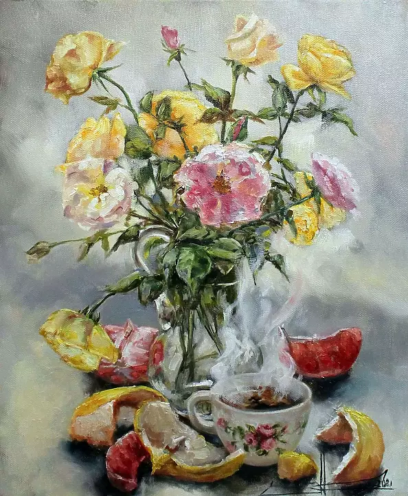 Marina Kozlowska - Still life with roses