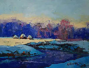 Daniel Gromacki - Stacks of hay. Winter.