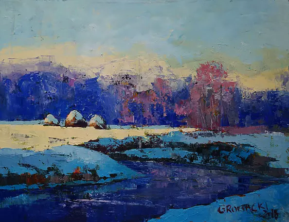 Daniel Gromacki - Stacks of hay. Winter.