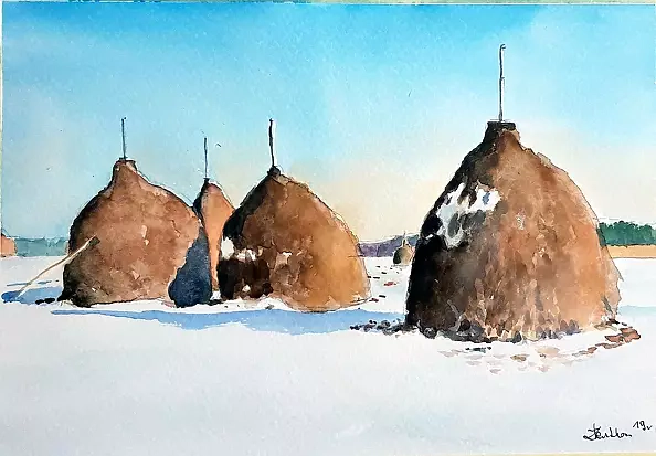 Zdzisław Rutkowski - Stogi siana zimą