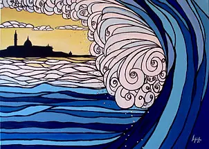 Francesco Lotito - Wzburzone morze na Lagunie