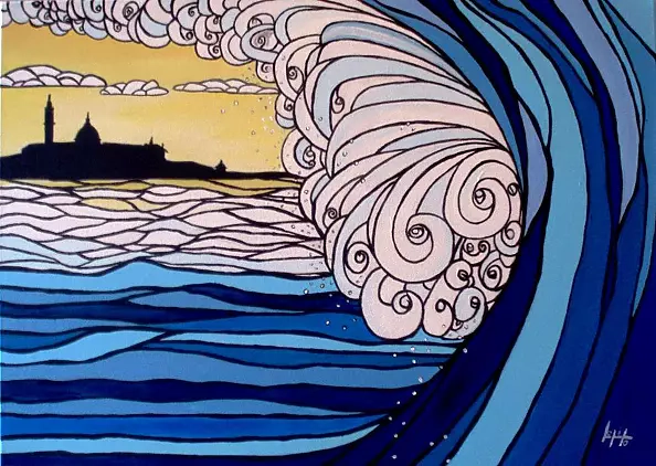 Francesco Lotito - Wzburzone morze na Lagunie