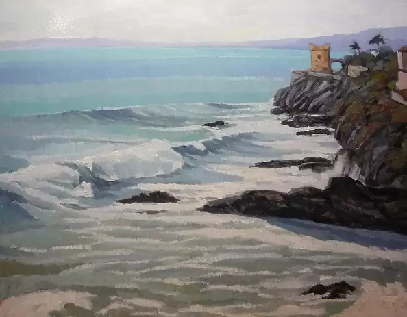 Giuseppe Bonci - Wzburzone fale w Nervi