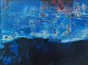 Piotr Kukla Qkla - "Stormy weather", oil / mahogany plywood, 59X45 cm, 2018,