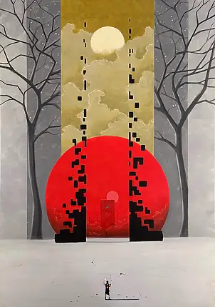 Sebastian Garyantesiewicz, Struktura formy ostatecznej, Obraz akrylowy - płótno, 70 x 100