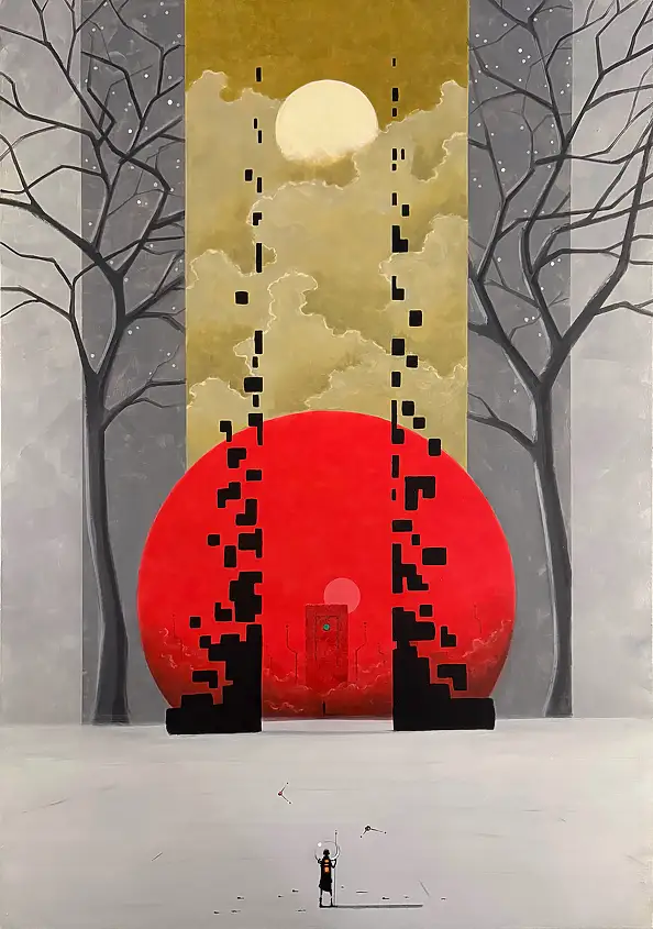 Sebastian Garyantesiewicz, Struktura formy ostatecznej, Obraz akrylowy - płótno, 70 x 100