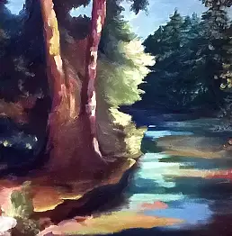 Katarzyna Suchoń, Strumień górski, Obraz olejny - płótno, 60 x 50