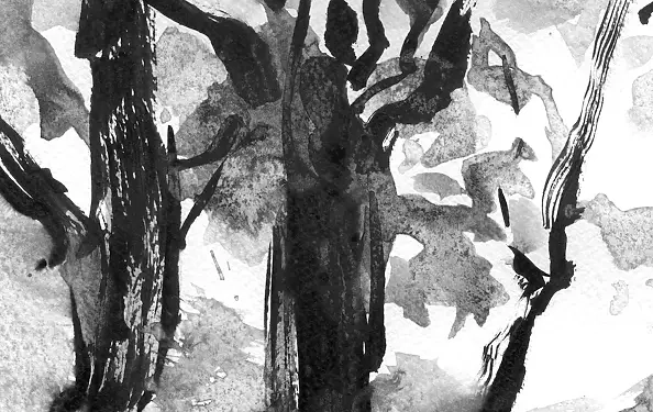 Witold Kubicha - Study of the landscape - sumi-e