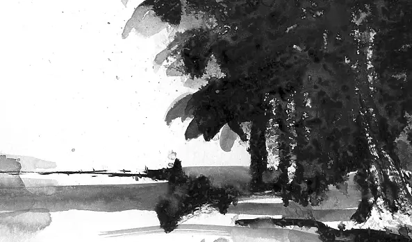 Witold Kubicha - Studium pejzażu - sumi-e