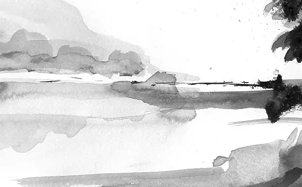 Witold Kubicha - Studium pejzażu - sumi-e