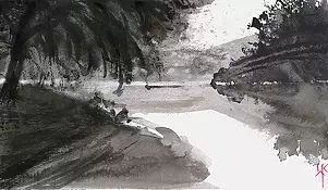   - Study of the landscape - sumi-e