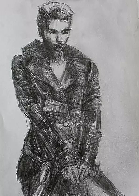 Agnieszka Kurlenda - Stylizacja rysunek ołówkiem