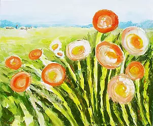 Anna Baryła - Stylizowane kwiaty na łące