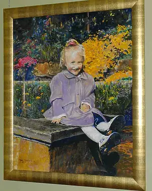 Jerzy Martynów - Dry pastel - girl in a purple coat