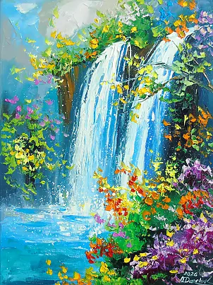Olha Darchuk - Summer Waterfall