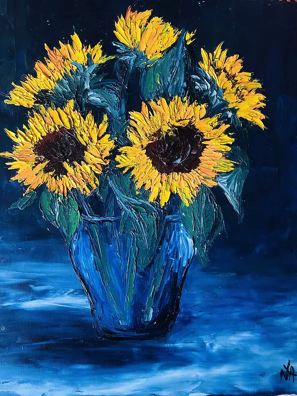 Anastasiia Novytska - Sunflowers 50x60 cm