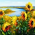 Olha Darchuk - Sunflowers in the wind by the river 