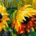 Olha Darchuk - Sonnenblumen im Wind am Fluss