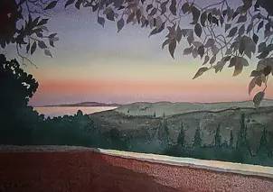 Silvano Drei - Zachód słońca w Posilipo