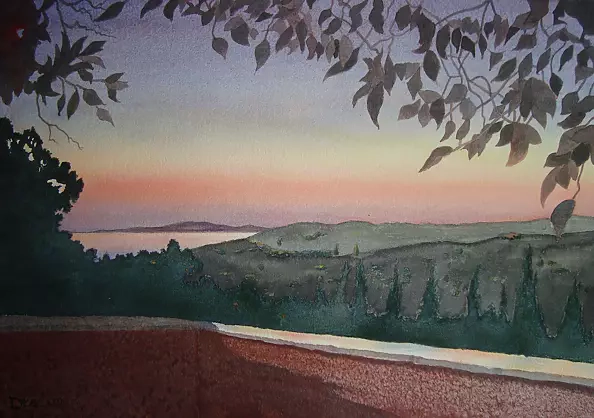 Silvano Drei - Zachód słońca w Posilipo