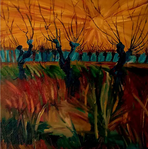 Nelly Chelstowska - Sunset with willows