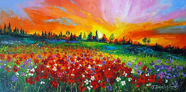 Olha Darchuk - Sunset over the poppy field