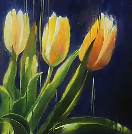 Katarzyna Piotrowska Lass, Солнце в темноте, Масляная картина - холст, 20 x 30