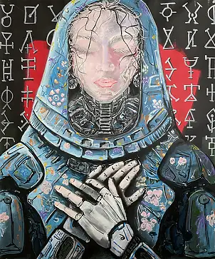 Łukasz Stokowski, Super intelligence Ai, Acrylic painting, Oil painting - canvas, 180 x 200
