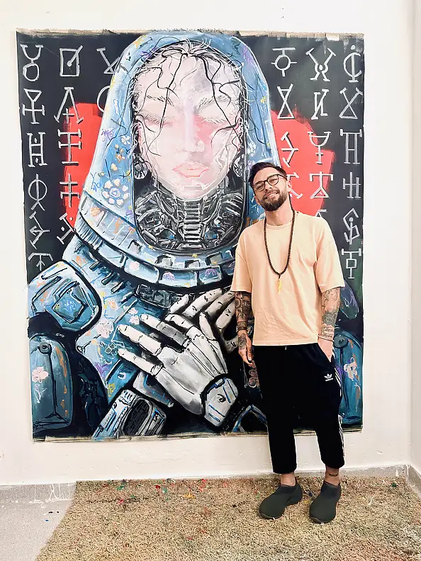 Łukasz Stokowski, Super intelligence Ai, Acrylic painting, Oil painting - canvas, 180 x 200