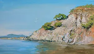 Henadzy Havartsou, Luce sulla baia, Quadro a olio - tela, 70 x 40