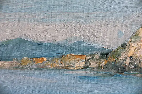 Henadzy Havartsou, Luce sulla baia, Quadro a olio - tela, 70 x 40
