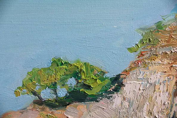 Henadzy Havartsou, Luce sulla baia, Quadro a olio - tela, 70 x 40