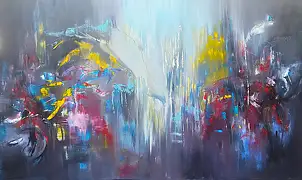 Renata Łempicka, Aus dem Chaos entsteht Licht., Ölbild - Leinwand, 150 x 90