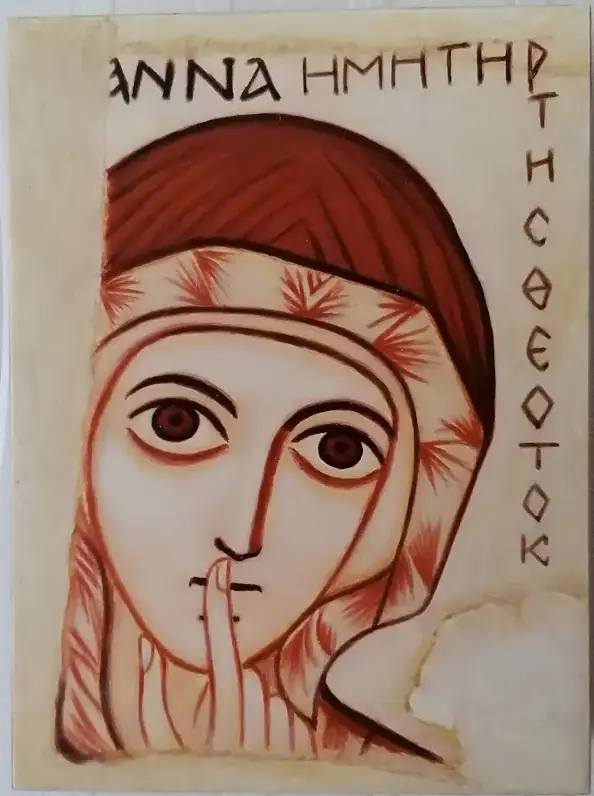 Jadwiga Kowalska, Święta Anna z Faras, Tempera - deska, 20 x 25