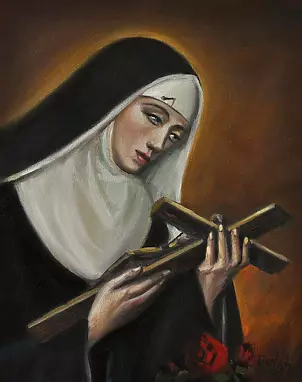 Damian Gierlach - Holy Rita oil portrait mal. Damian Gerlach