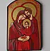 Stanisław Polaniak - Holy Family. Author Icon on an old wooden board