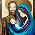 Ewa Boińska, Holy Family, Oil painting - canvas, 50 x 70