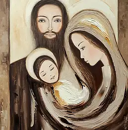 Ewa Boińska, Sacra Famiglia, Quadro a olio - , 40 x 50