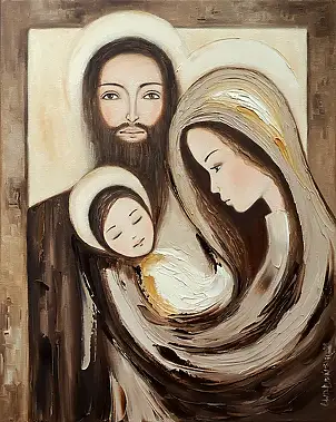 Ewa Boińska, Святое Семейство, Масляная картина - , 40 x 50