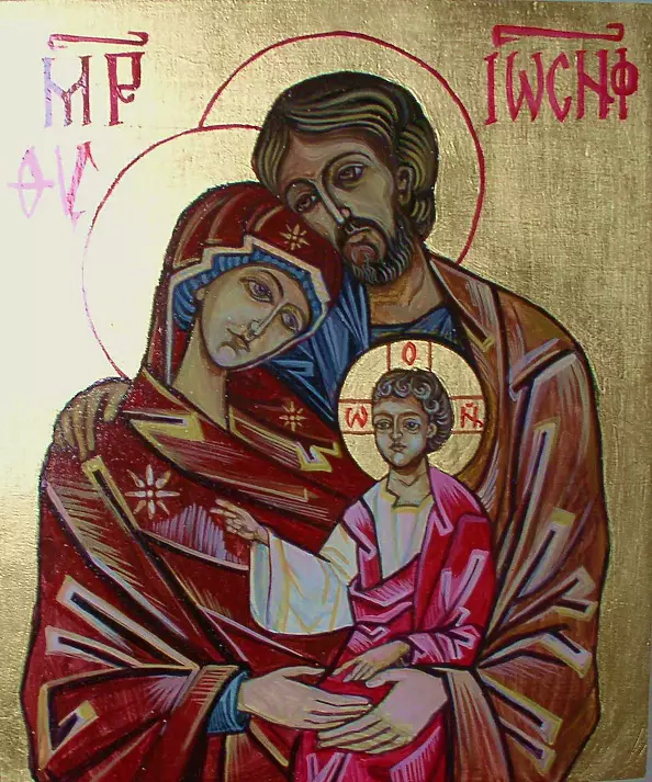Ryszard Kostempski - Holy Family (the technique of egg tempera on wood linden)