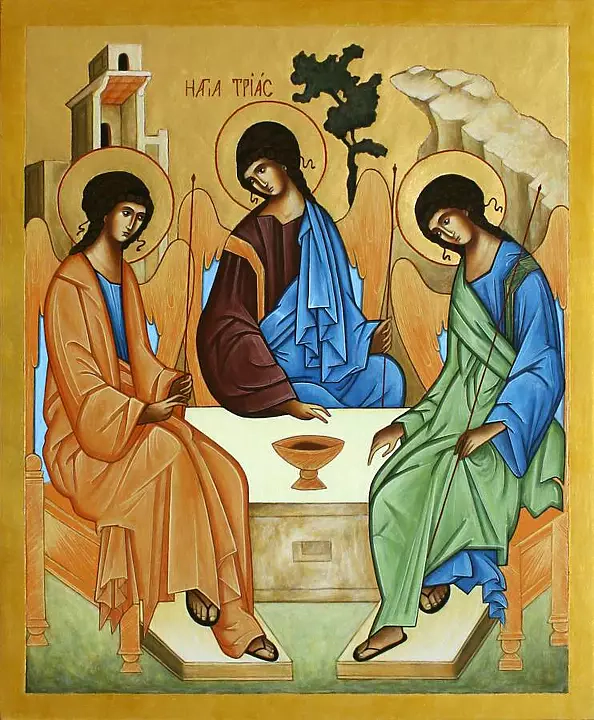 Malwina Wójcik - Święta Trójca - namalowana według rosyjskiej, XV- wiecznej ikony Andrzeja Rublowa