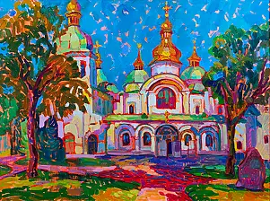 Anastasiia Kurkova, Święta Zofia Kijowska, Obraz olejny - płótno, 80 x 60