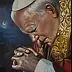 Damian Gierlach - Le Saint Pape Jean-Paul II portrait à l'huile 30x40cm Damian Gerlach