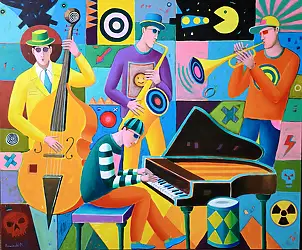 Mirosław Nowiński, Synestezja jazzu , Obraz akrylowy - płótno, 120 x 100
