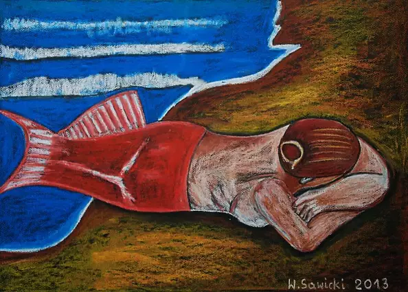 Wiesław Sawicki - Syrena na plaży