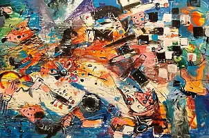 Dariusz Grajek, Schach...., Acrylgemälde, Ölbild - Leinwand, 80 x 120