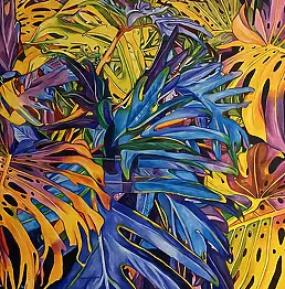 Joanna Szumska, Soirée Saphir, Peinture à l'huile - toile, 150 x 110